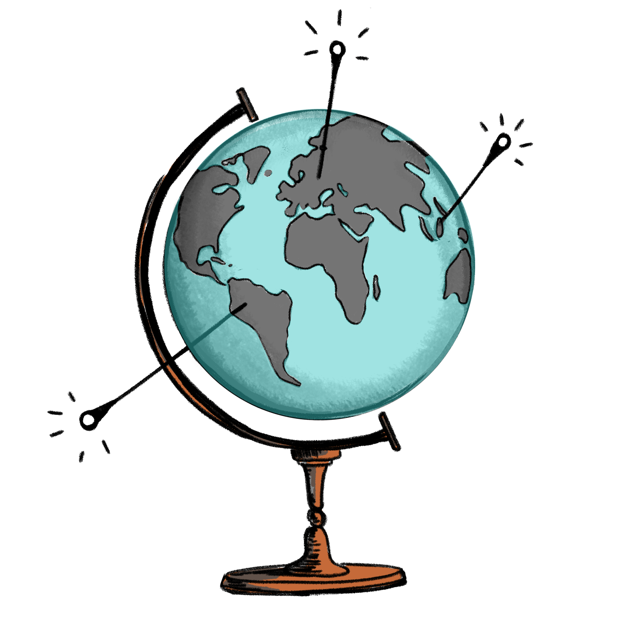 sketch of a globe