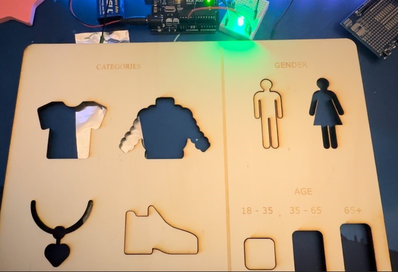 the baord with pieces in