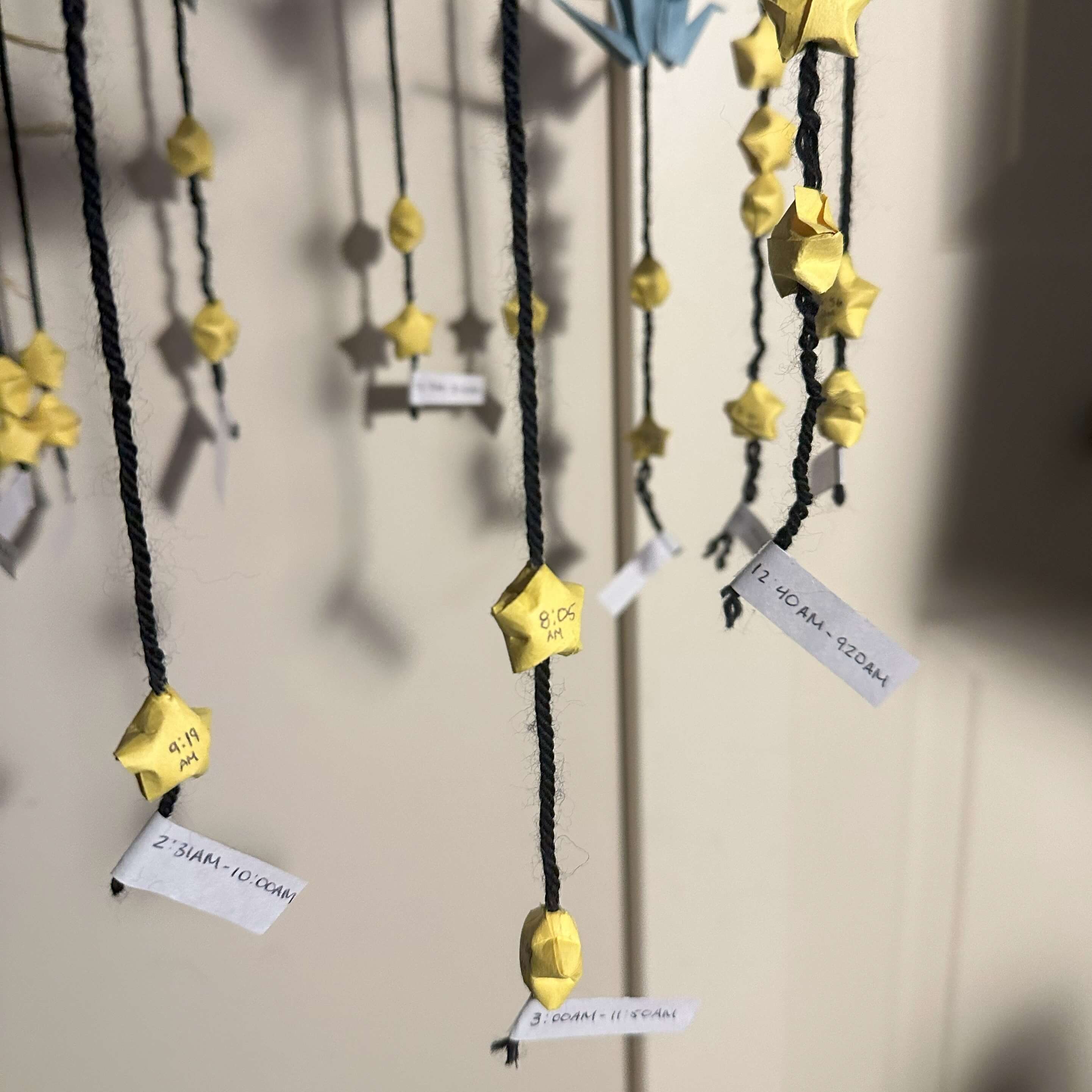 Paper stars on string