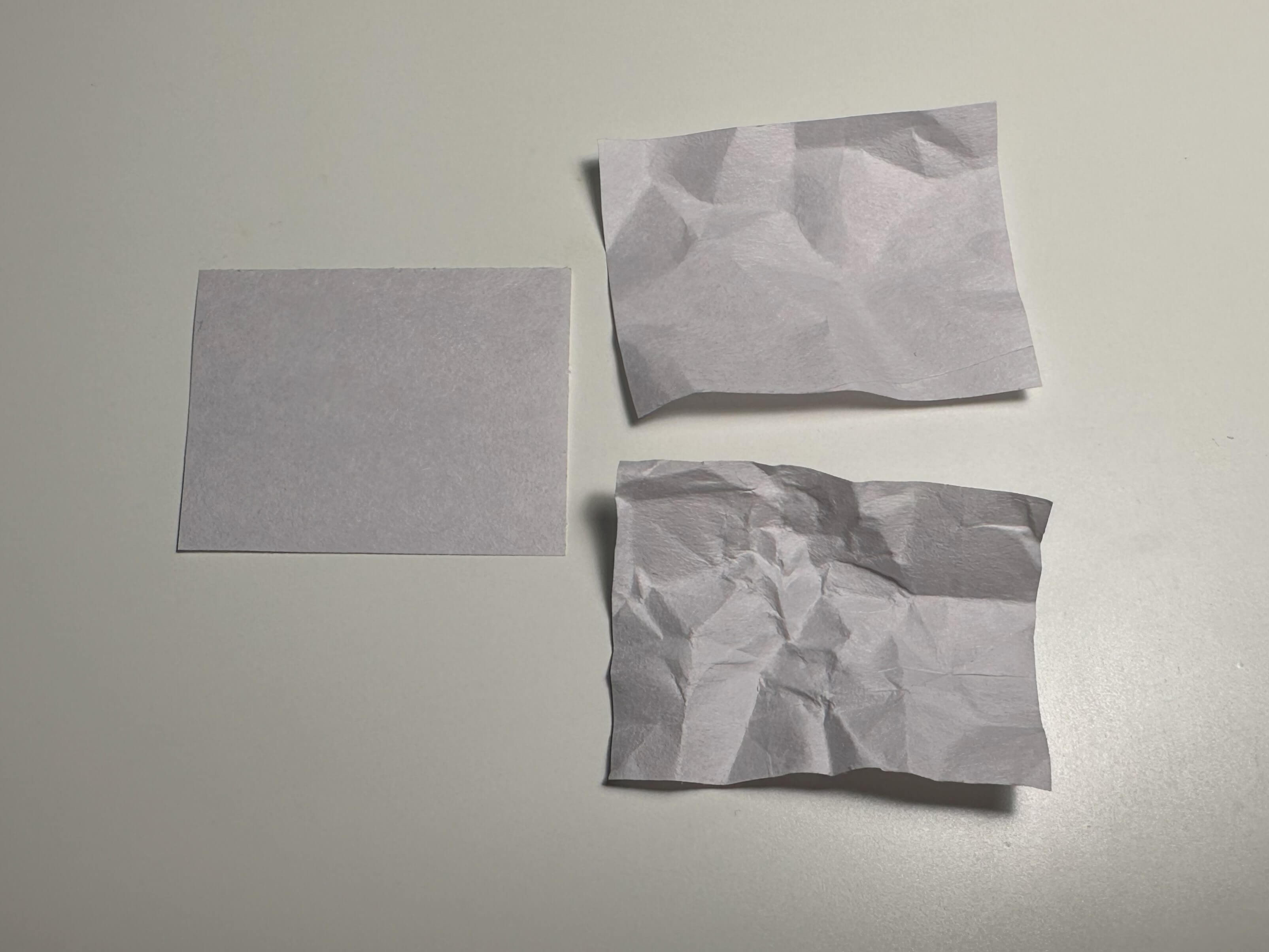 Three textures of paper